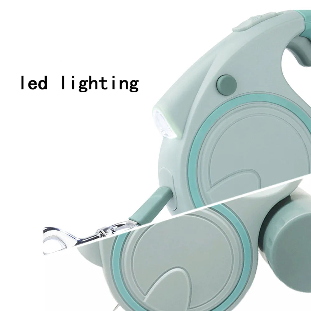Retractable Dog Leash With Led Lights and Poop Bag Holder/Dispenser