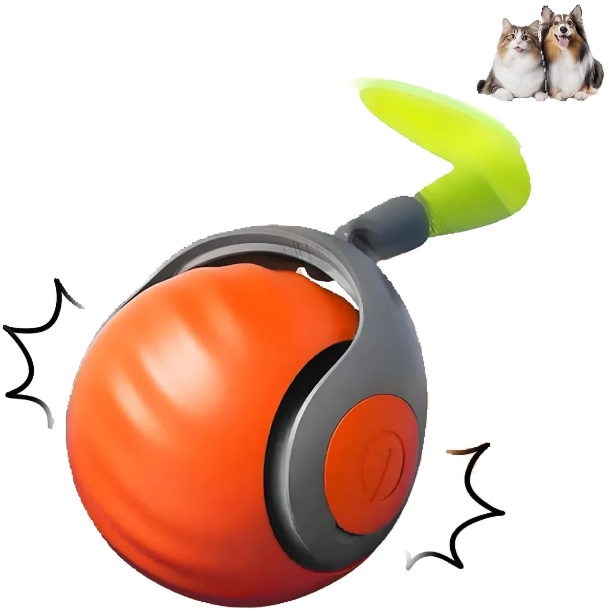 Interactive Cat Toy Ball – Smart Rolling Pet Ball with Auto Modes, USB Rechargeable, Random Motion, and Plush Tail Attachment