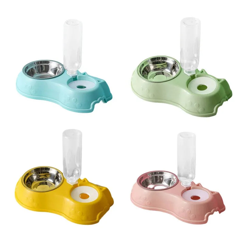 Stainless Steel Cat & Dog Bowl with Automatic Water Dispenser – 2-in-1 Pet Feeding Station, Spill-Proof, Hygienic & Durable Design