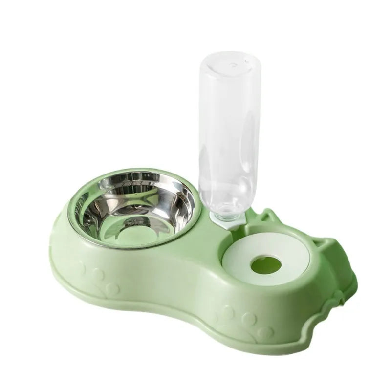 Stainless Steel Cat & Dog Bowl with Automatic Water Dispenser – 2-in-1 Pet Feeding Station, Spill-Proof, Hygienic & Durable Design
