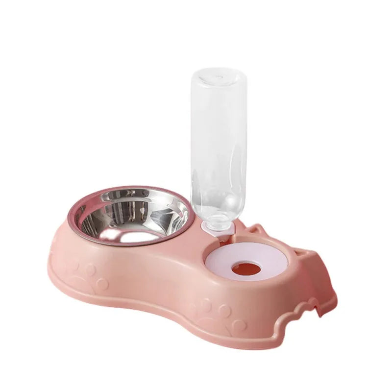Stainless Steel Cat & Dog Bowl with Automatic Water Dispenser – 2-in-1 Pet Feeding Station, Spill-Proof, Hygienic & Durable Design