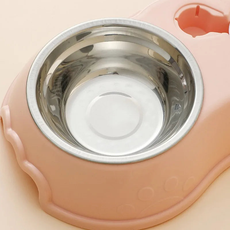 Stainless Steel Cat & Dog Bowl with Automatic Water Dispenser – 2-in-1 Pet Feeding Station, Spill-Proof, Hygienic & Durable Design