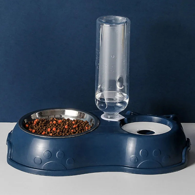 Stainless Steel Cat & Dog Bowl with Automatic Water Dispenser – 2-in-1 Pet Feeding Station, Spill-Proof, Hygienic & Durable Design