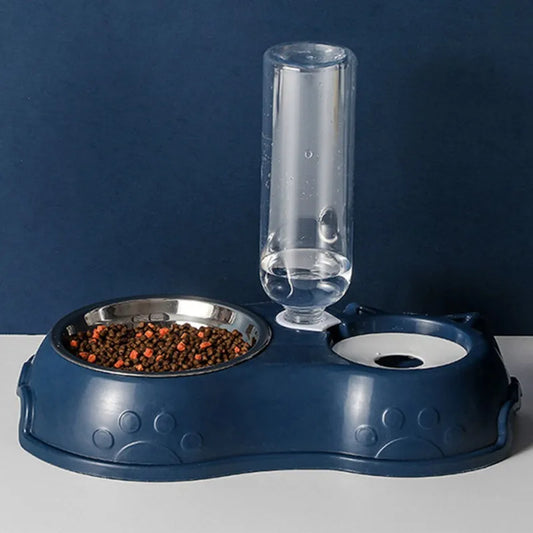 Stainless Steel Cat & Dog Bowl with Automatic Water Dispenser – 2-in-1 Pet Feeding Station, Spill-Proof, Hygienic & Durable Design