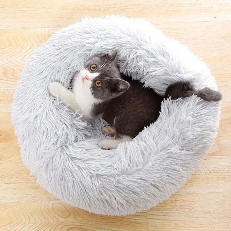 Plush Cat & Dog Bed – Cozy Anti-Slip Pet Bed with Cotton Filling, Warm Sleeping Cushion for Small Pets