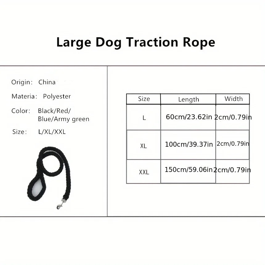 Heavy-Duty Dog Leash – Strong Traction Rope for Large Dogs, Durable Nylon Training & Walking Lead (L/XL/XXL)