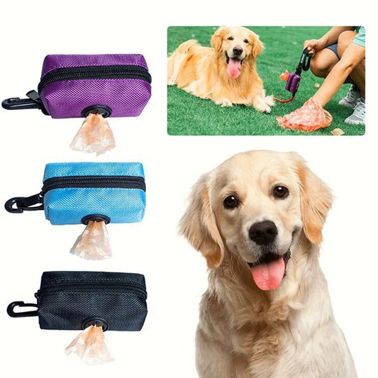 Dog Poop Bag Dispenser with Holder – Portable Waste Bag Pouch for Leash, Walks, and Outdoor Pet Cleanup