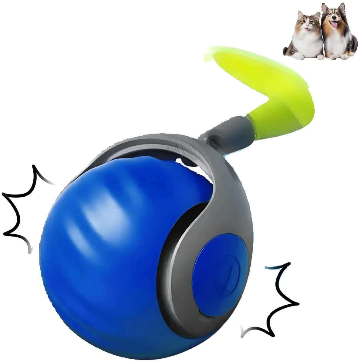 Interactive Cat Toy Ball – Smart Rolling Pet Ball with Auto Modes, USB Rechargeable, Random Motion, and Plush Tail Attachment