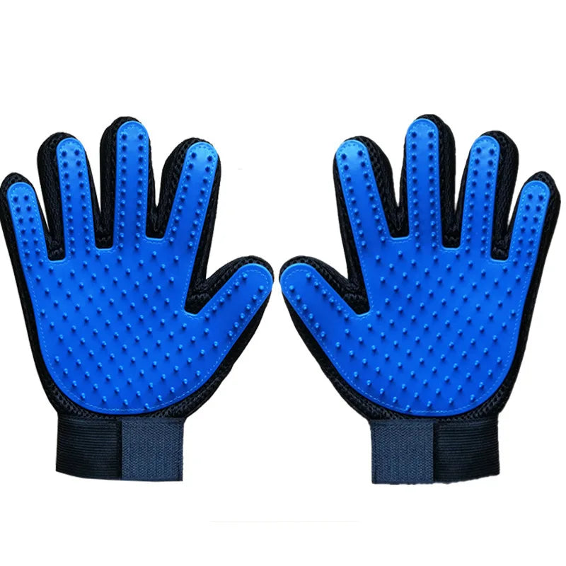 Pet Grooming Glove – Five-Finger Deshedding & Hair Removal Glove for Dogs, Cats & Rabbits, Washable Bath & Massage Brush
