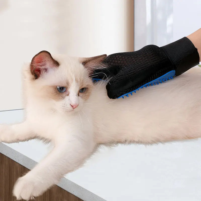 Pet Grooming Glove – Five-Finger Deshedding & Hair Removal Glove for Dogs, Cats & Rabbits, Washable Bath & Massage Brush