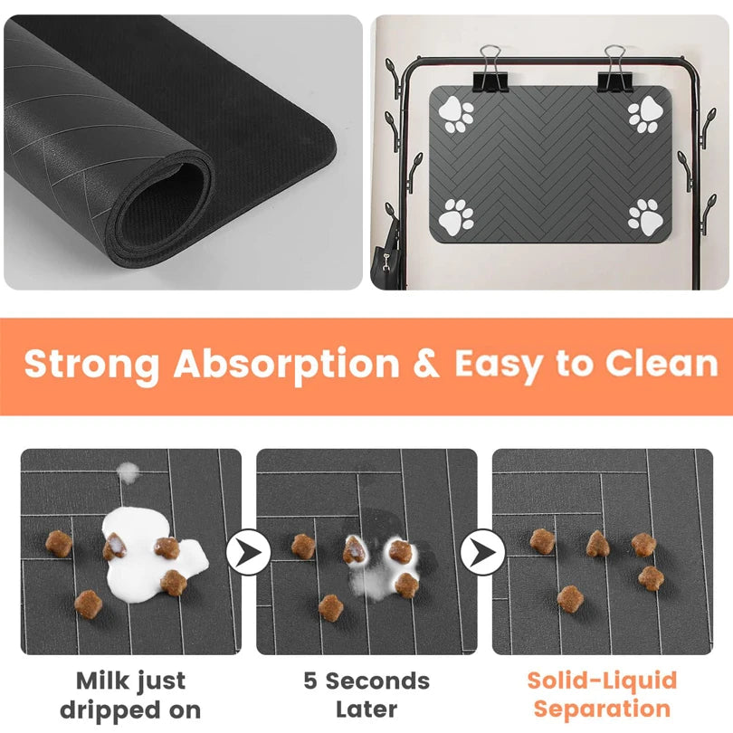 Waterproof Pet Feeding Mat for Dogs & Cats – Non-Slip, Absorbent Food Bowl Placemat, Easy-Clean & Durable Pet Feeding Area Protector