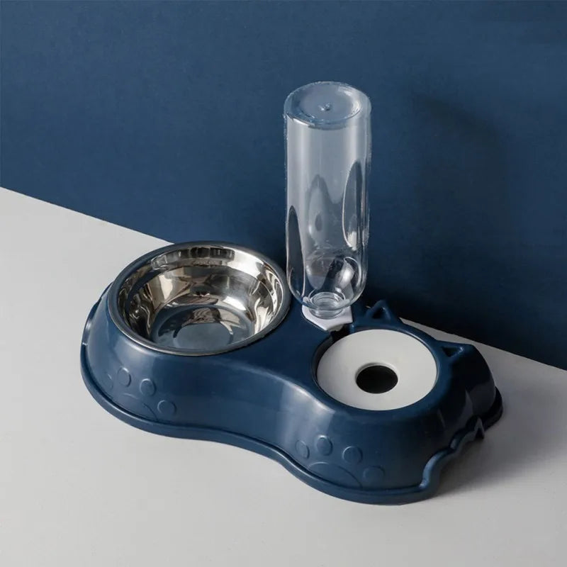 Stainless Steel Cat & Dog Bowl with Automatic Water Dispenser – 2-in-1 Pet Feeding Station, Spill-Proof, Hygienic & Durable Design