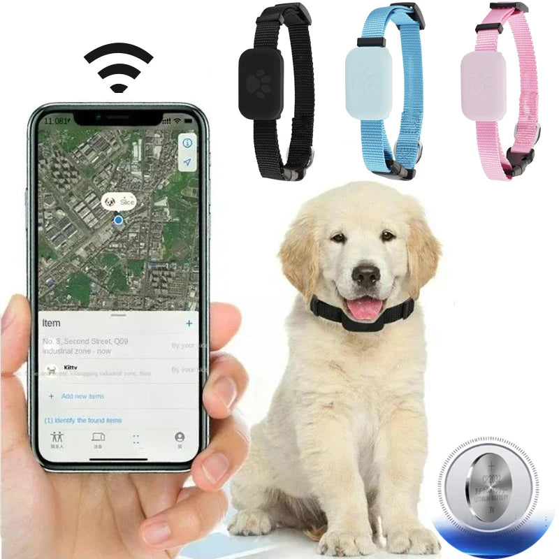 Find My Pet GPS Tracking Collar – Waterproof Anti-Lost Smart Pet Locator for Dogs & Cats (No Charging, 1-Year Battery, Apple Find My Compatible)