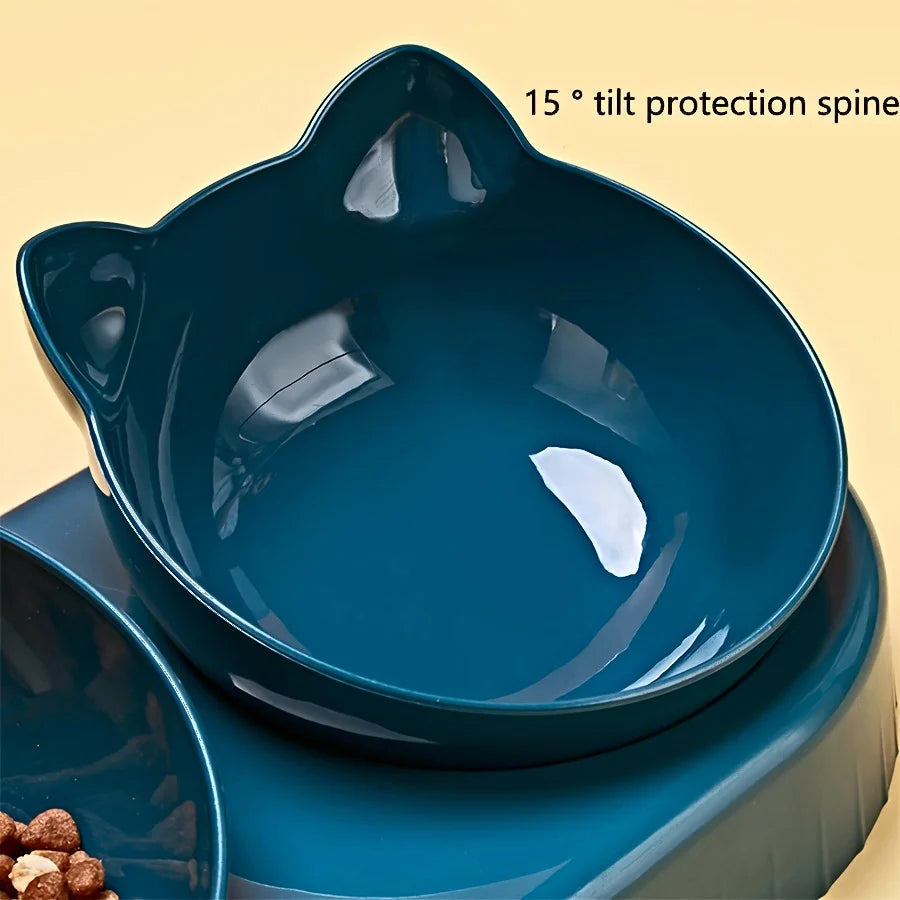 3-in-1 Cat & Dog Feeding Station – Elevated Tilted Bowls with Automatic Water Dispenser for Small Pets