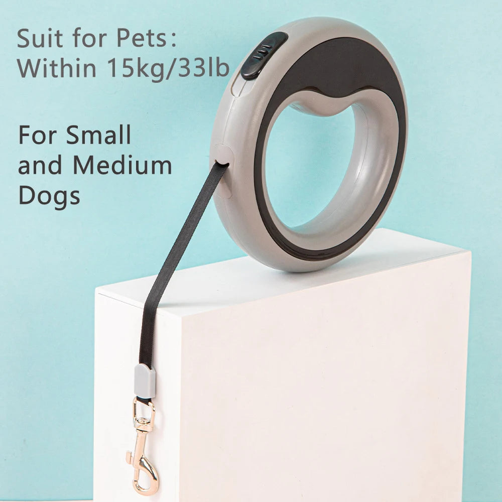 2.5M Retractable Dog Leash – Auto-Lock Quick Release Walking Lead for Small & Medium Pets
