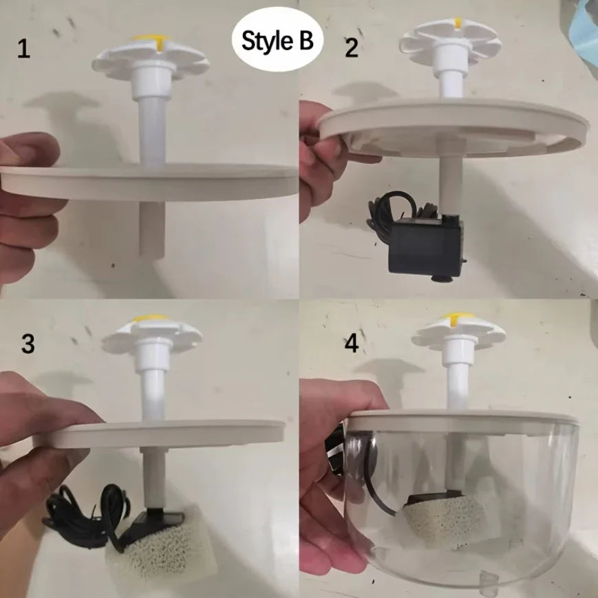 Cat Water Fountain – 1.2L Automatic Pet Water Dispenser with Flower Fountain, 3 Flow Modes & Ultra-Quiet Pump for Cats & Dogs