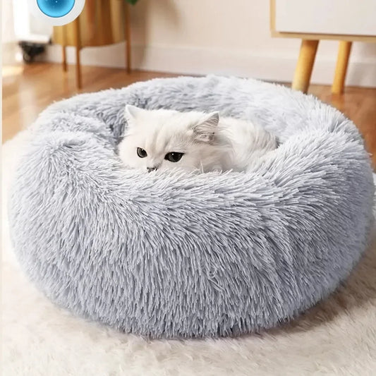 Plush Cat & Dog Bed – Cozy Anti-Slip Pet Bed with Cotton Filling, Warm Sleeping Cushion for Small Pets