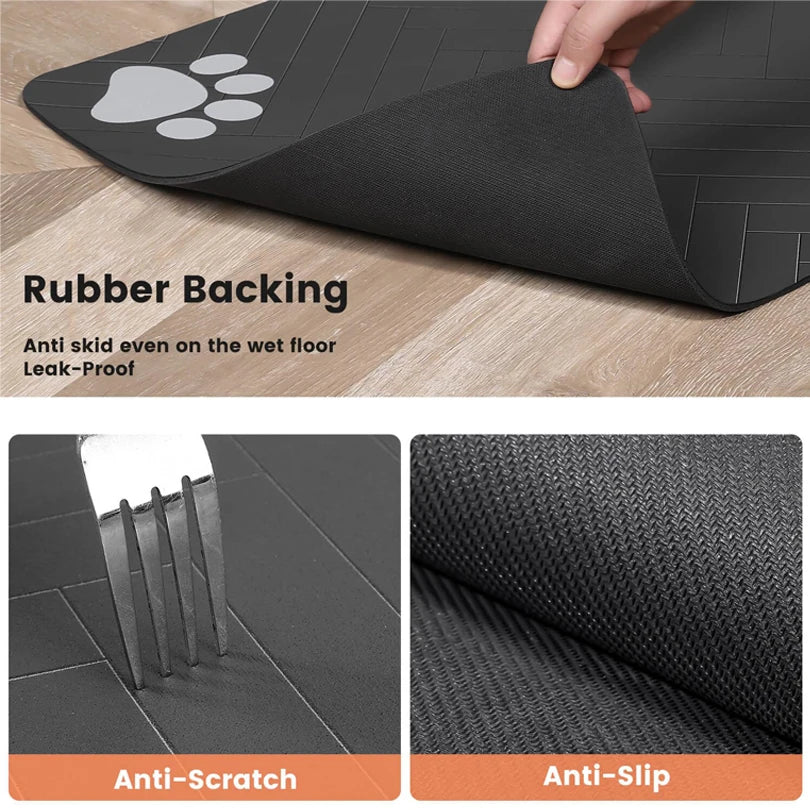 Waterproof Pet Feeding Mat for Dogs & Cats – Non-Slip, Absorbent Food Bowl Placemat, Easy-Clean & Durable Pet Feeding Area Protector