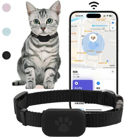 Find My Pet GPS Tracking Collar – Waterproof Anti-Lost Smart Pet Locator for Dogs & Cats (No Charging, 1-Year Battery, Apple Find My Compatible)