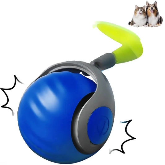 Interactive Cat Toy Ball – Smart Rolling Pet Ball with Auto Modes, USB Rechargeable, Random Motion, and Plush Tail Attachment
