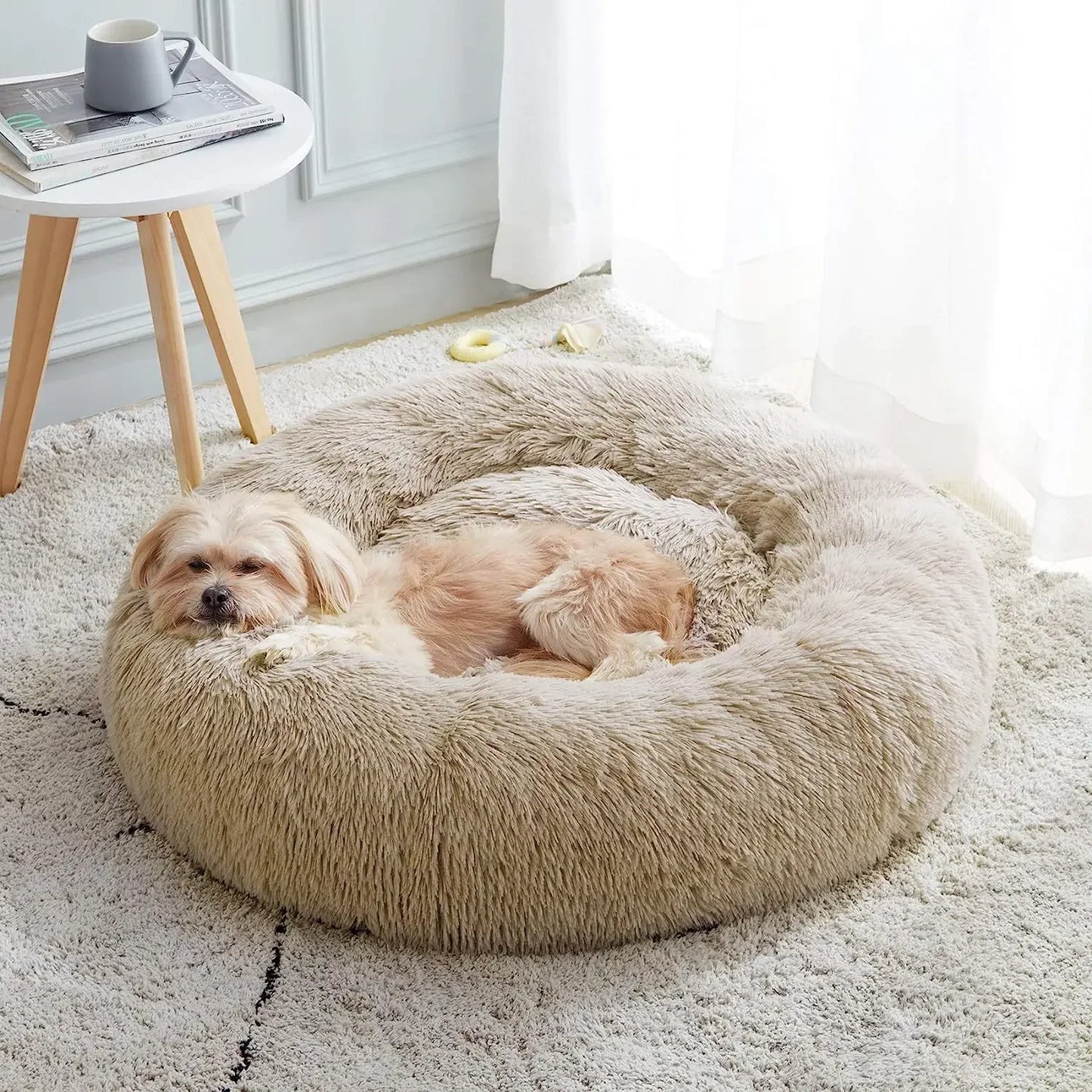 Plush Cat & Dog Bed – Cozy Anti-Slip Pet Bed with Cotton Filling, Warm Sleeping Cushion for Small Pets