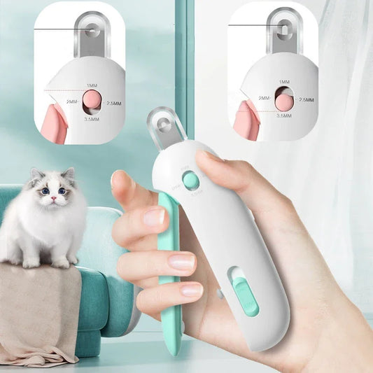 Professional Pet Nail Clippers – Adjustable Safety Cat & Dog Claw Trimmer with Hidden Nail File, Anti-Splash Guard & Lock