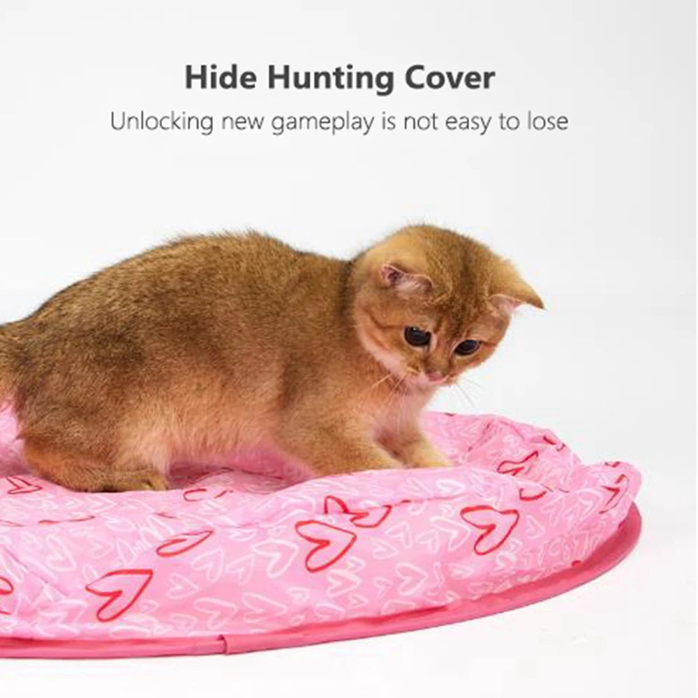 Magic Cat Hunting Cover with Interactive Ball – Foldable Cat Mat Toy for Kittens & Cats